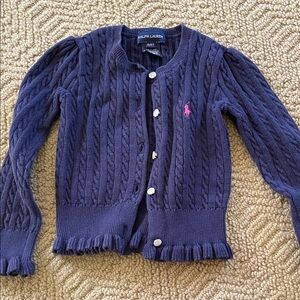Ralph Lauren Kids Navy Cable Knit Cardigan
